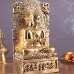 Pure Brass Lord Buddha Statue | Dharmachakra Mudra | 11" Height | Traditional Sacred Art | Premium Collection | Handcrafted Excellence | Jaipurio